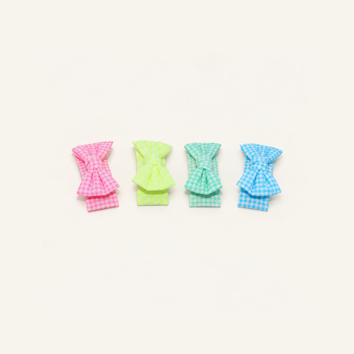 Candy Gingham Bow Clip Set — PP-022-MULTI