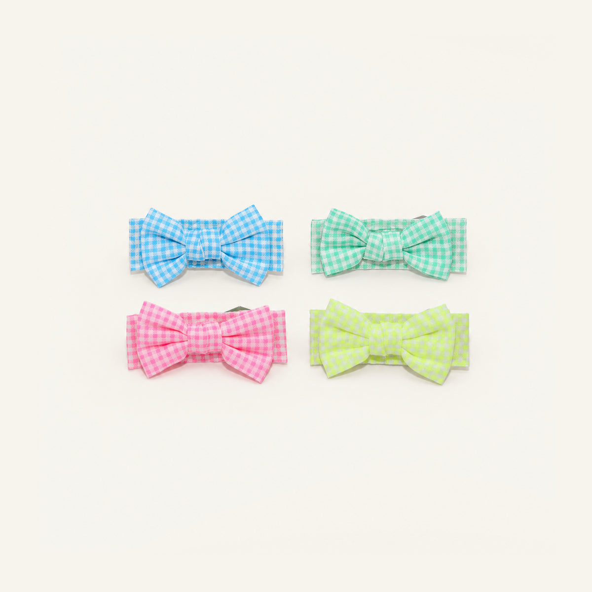 Candy Gingham Bow Clip Set — PP-022-MULTI