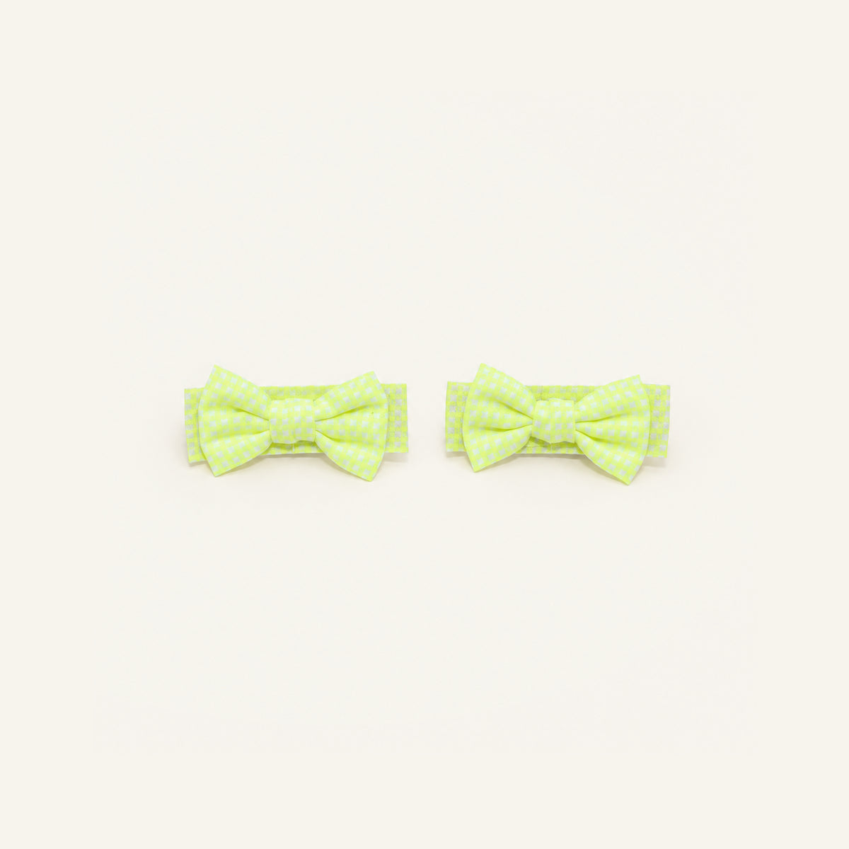 Candy Gingham Bow Clip Set — PP-022-YL