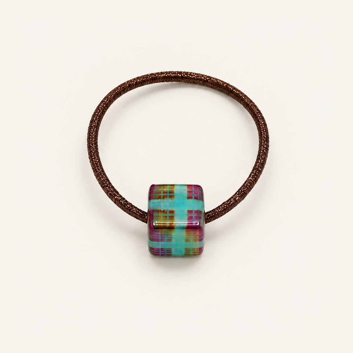 Picnic Cube Plaid Hair Tie — PPF-02-BP