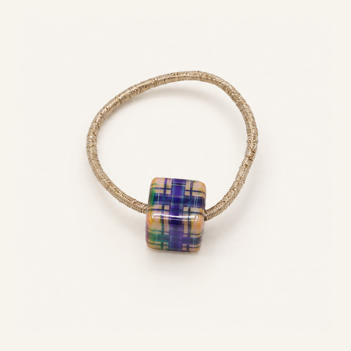 Picnic Cube Plaid Hair Tie — PPF-02-NP