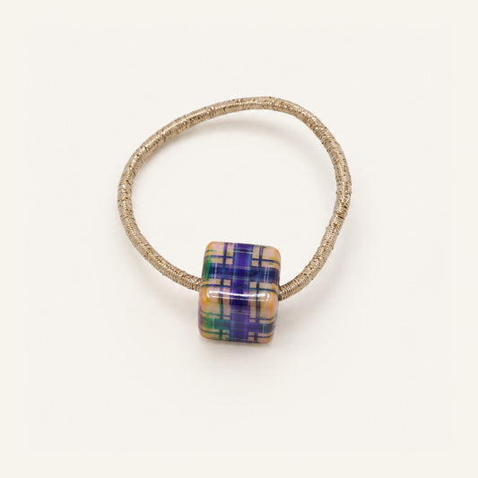 Picnic Cube Plaid Hair Tie — PPF-02-NP