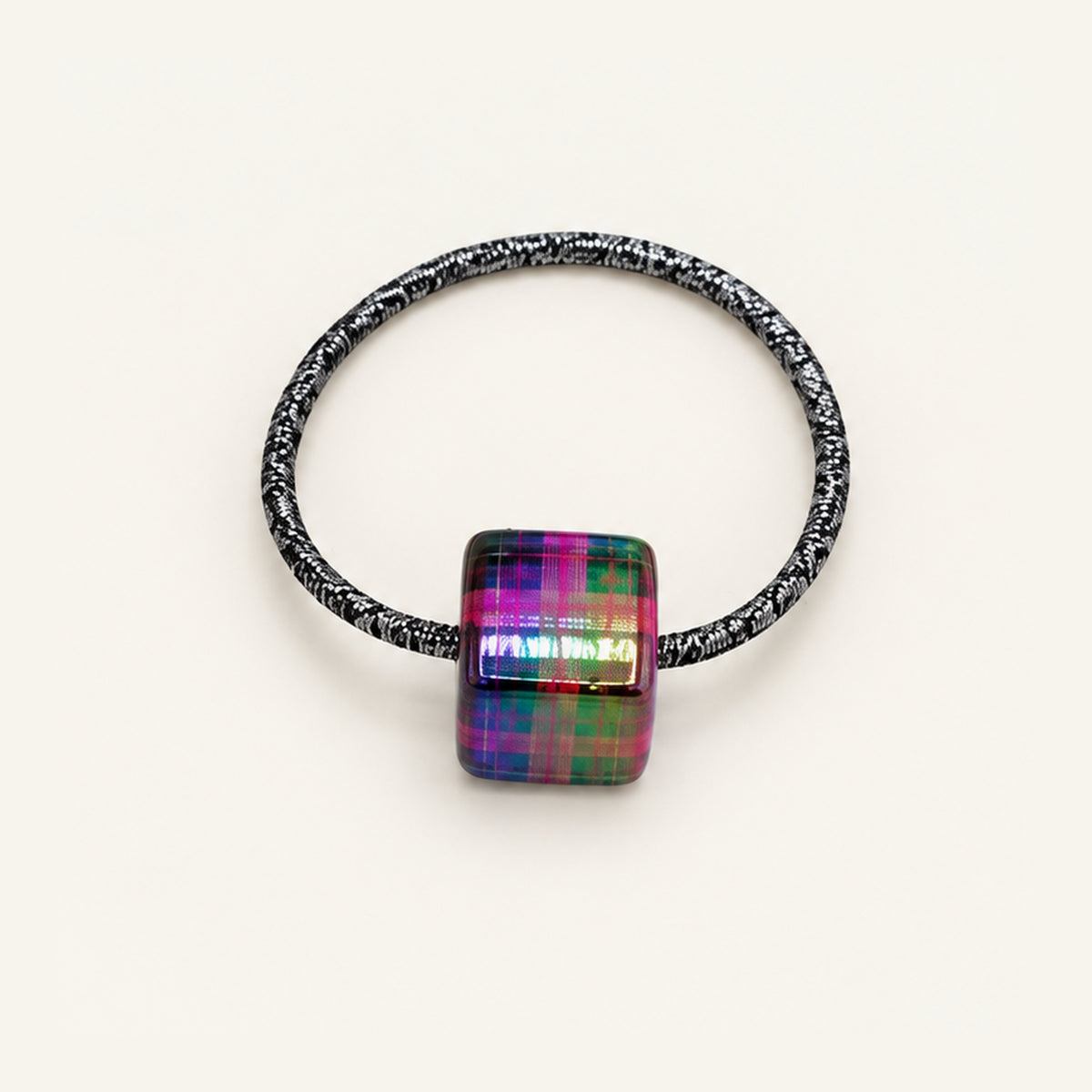 Picnic Cube Plaid Hair Tie — PPF-02-PKP
