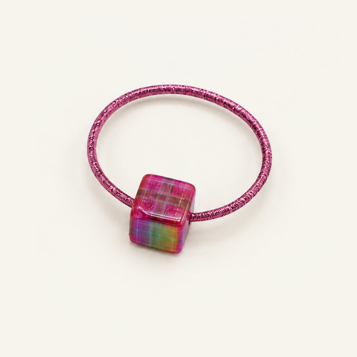 Picnic Cube Plaid Hair Tie — PPF-02-RP
