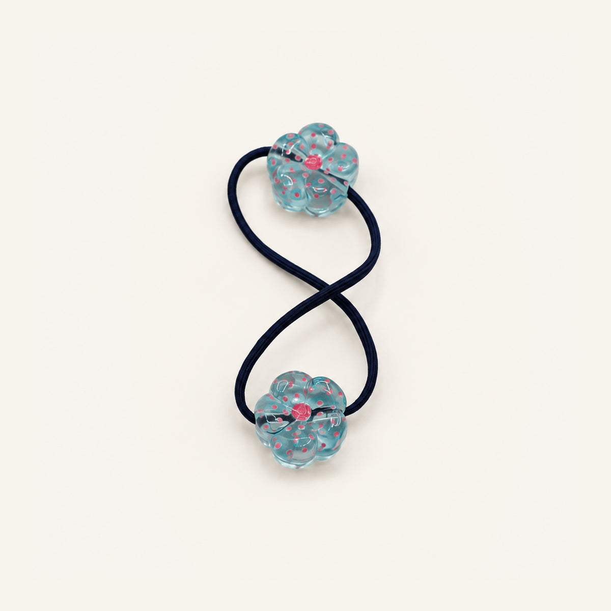Confetti Donut Double-Bead Hair Tie — PPF-03-BL