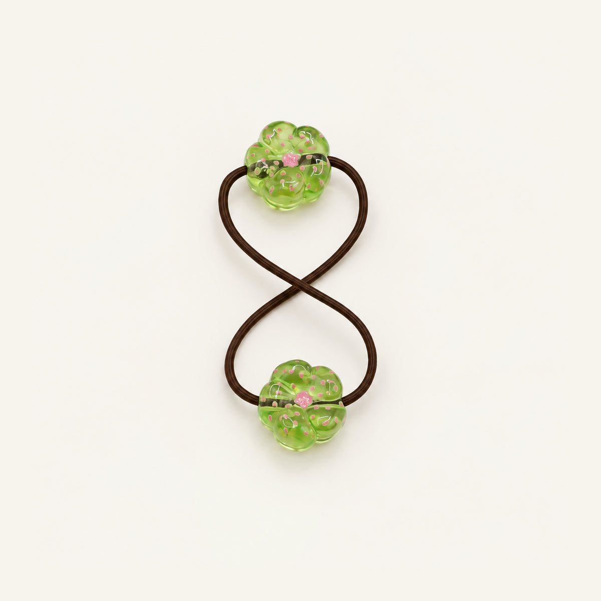 Confetti Donut Double-Bead Hair Tie — PPF-03-GN