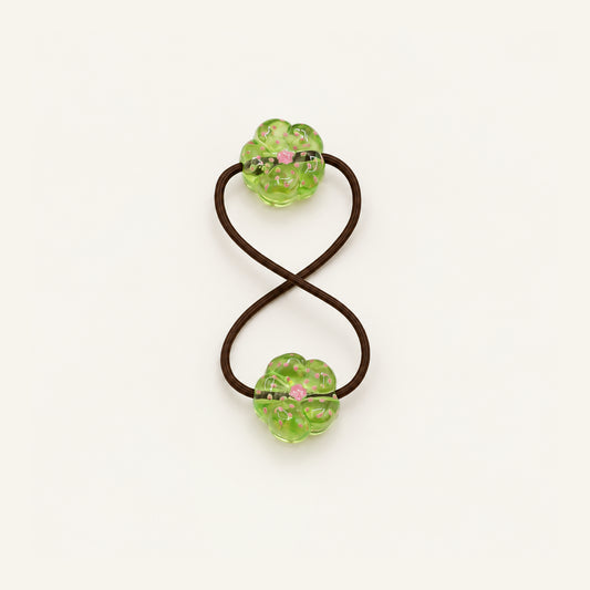 Confetti Donut Double-Bead Hair Tie — PPF-03-GN