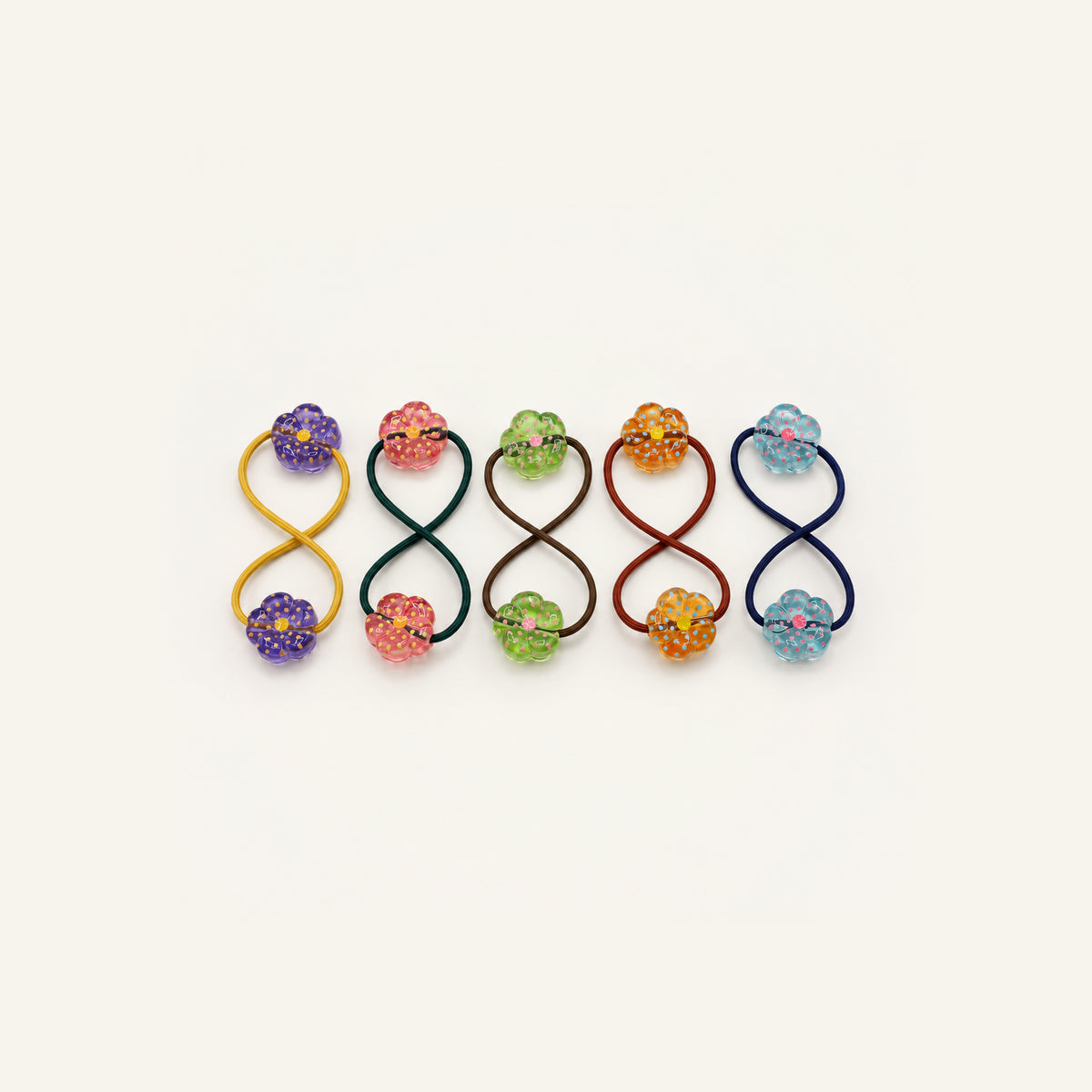 Confetti Donut Double-Bead Hair Tie — PPF-03-MULTI