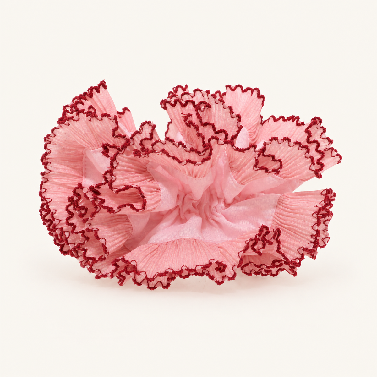 Cherry-Edge Taffy Pink Ruffle Scrunchie