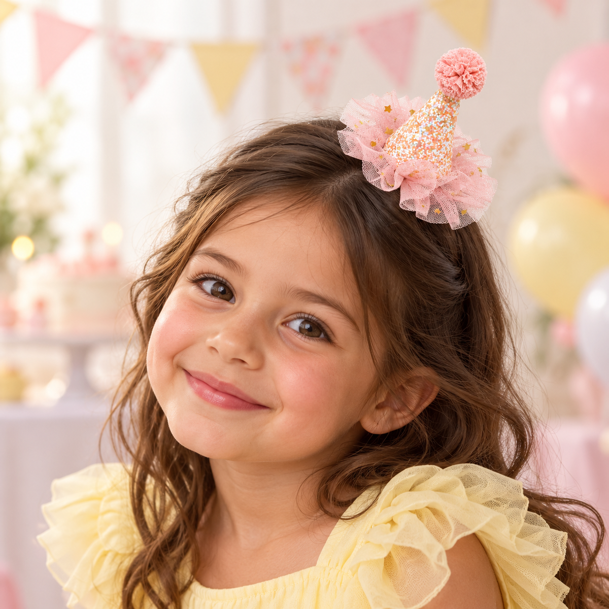 Tutu Party Hat Hair Clip — AI-generated wearing scene