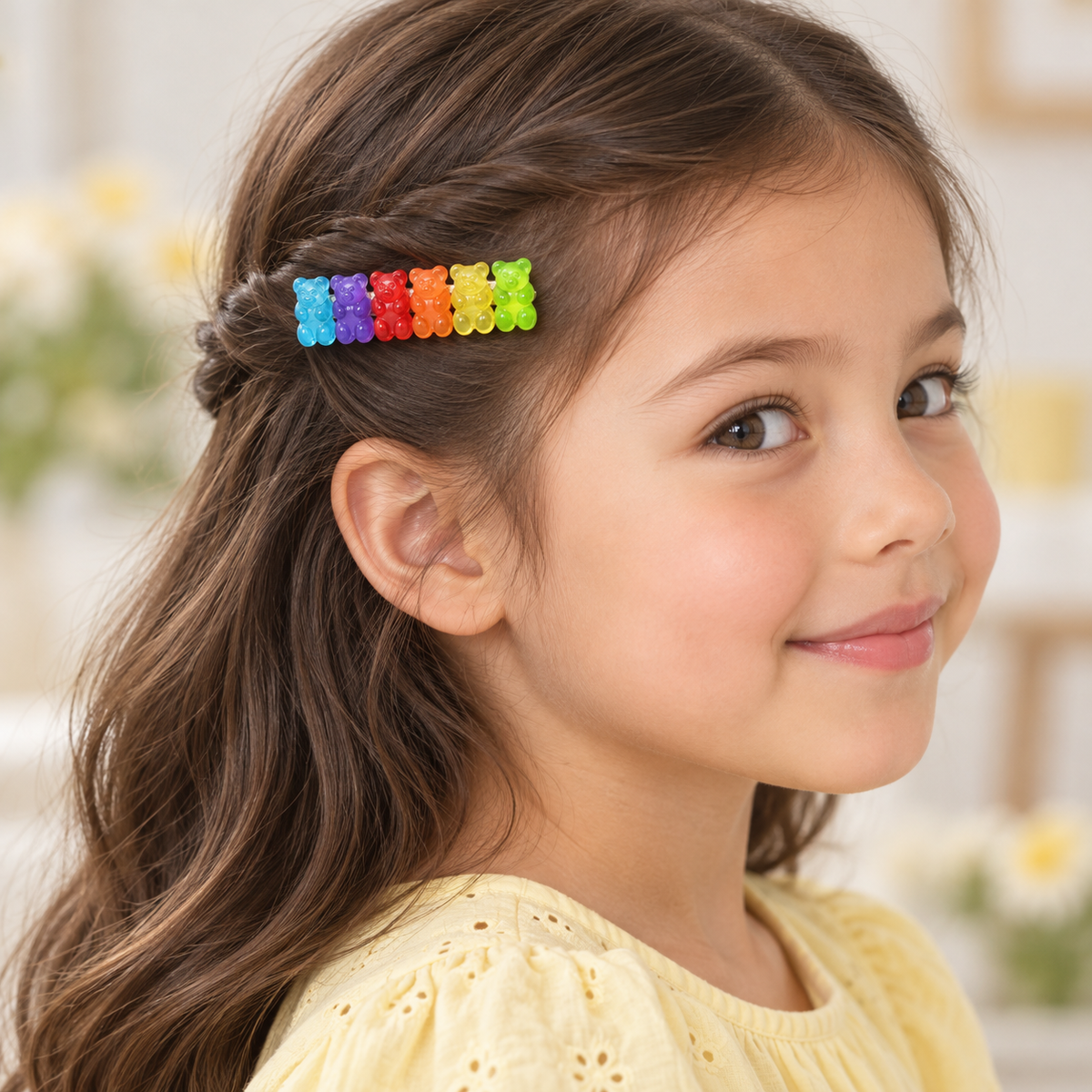 Jelly Bear Mini Clip Set — AI-generated wearing illustration; scale approximate